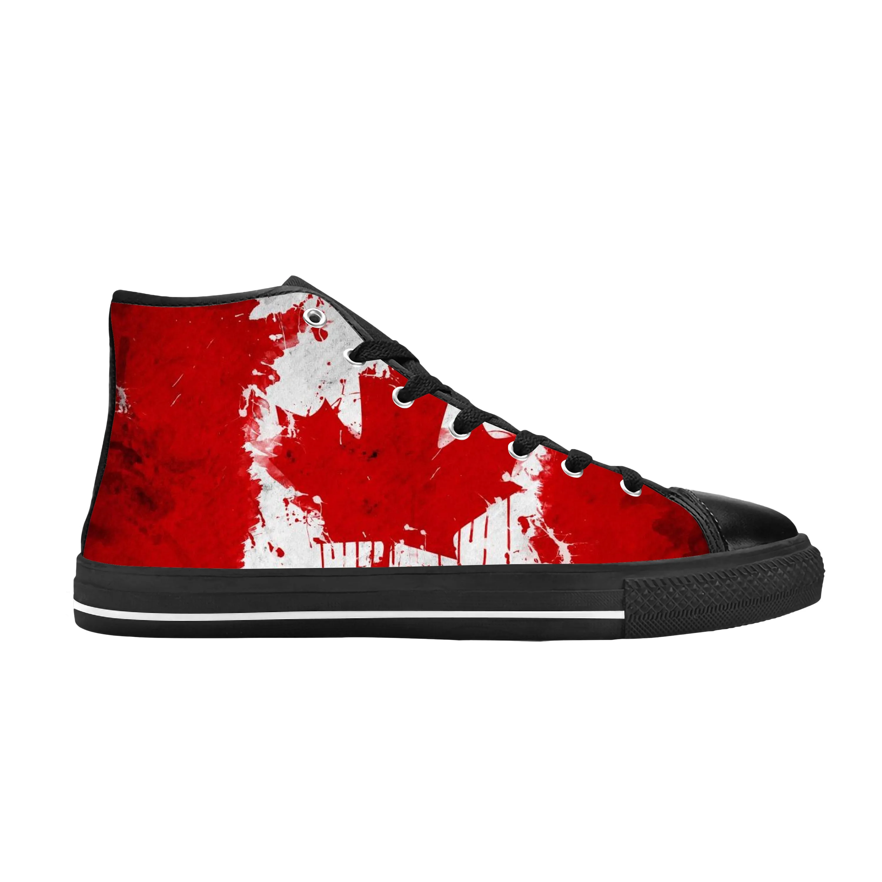 

Canada Canadian Flag Patriotic Pride Cool Fashion Casual Cloth Shoes High Top Comfortable Breathable 3D Print Men Women Sneakers