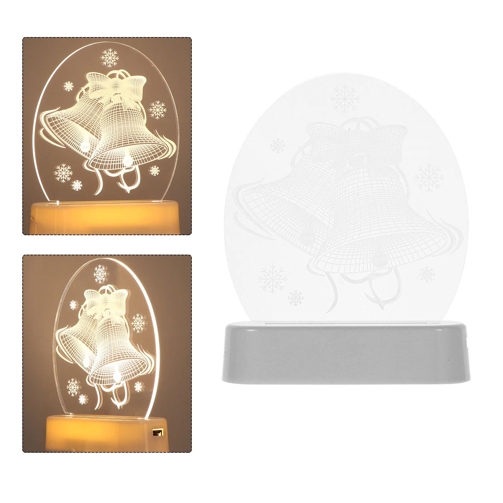 

1pc Bedside Table Lamp Xmas Style Plastic Table Night Lamps (Battery)