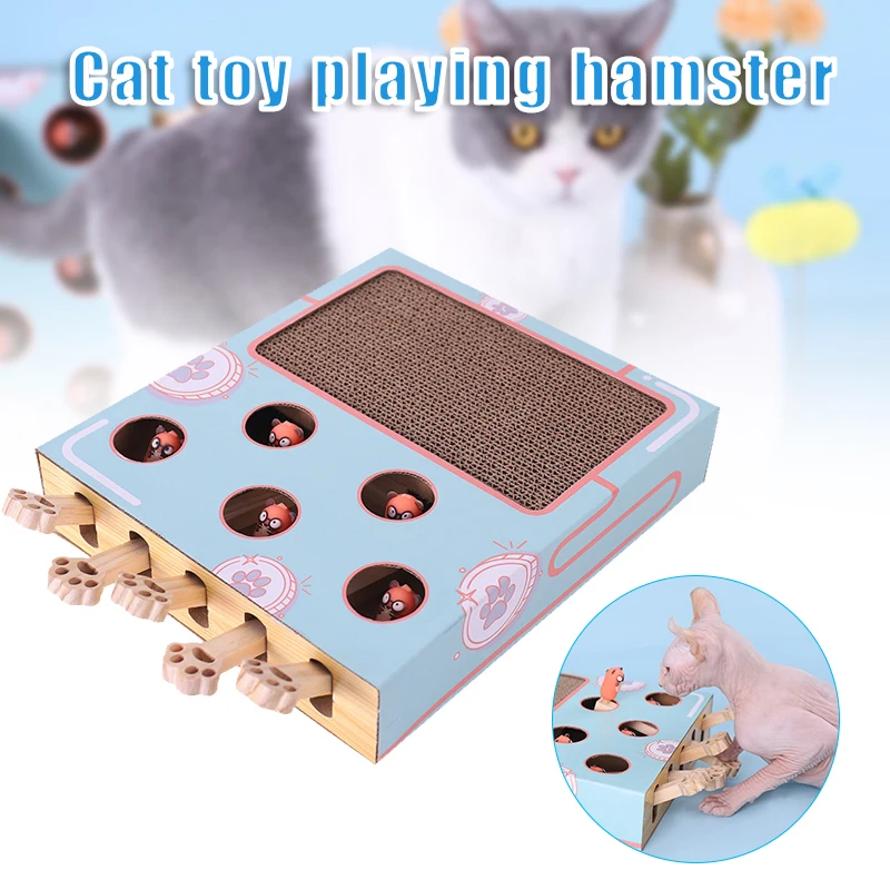 

Cat Scratching Board Whack-a-mole Game Cat Scratching Board Playing Hamster Toy Cat Claw Board Pet Supplies