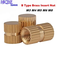 20pcs m3 m8 b type brass insert nut blind hole type embedded injection moulding brass knurled round nut