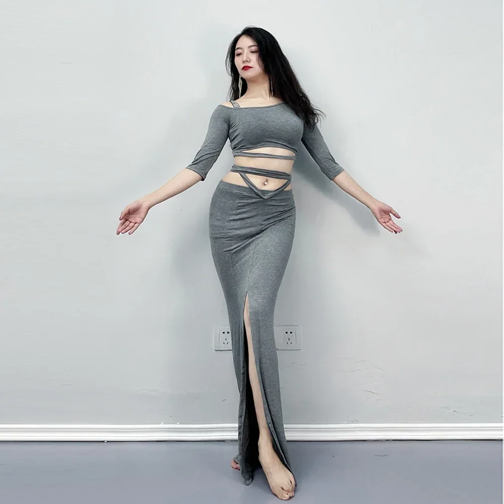 Женский костюм для танца живота профессиональный с топом и юбкой в восточном