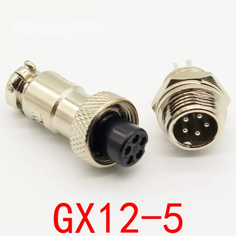 

1pcs GX12 5 Pin Male & Female 12mm Wire Panel Connector Aviation Plug L91 GX12 Circular Connector Socket Plug