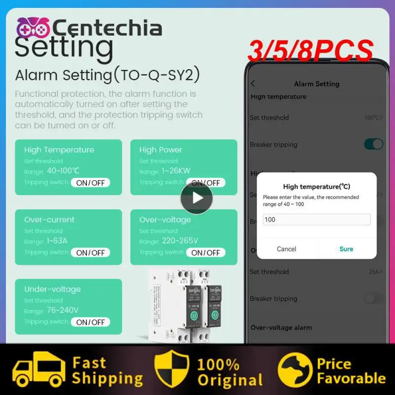 

3/5/8 шт. Многофункциональный Умный домашний монитор потребления, беспроводной переключатель Tuya Zigbee, измерительный переключатель