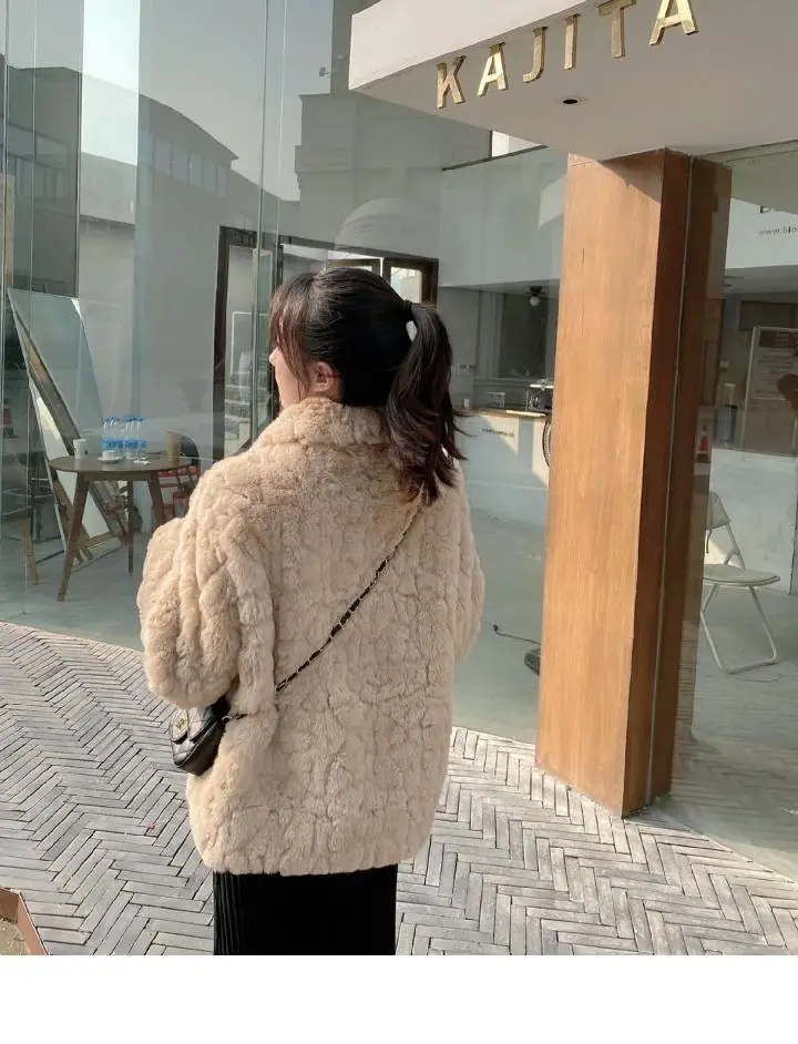 Coat Women New Khaki Faux Lamb Fur Teddy Jacket Warm Thick Winter Fashion Fur Short Coat Woman Harajuku  Outerwear