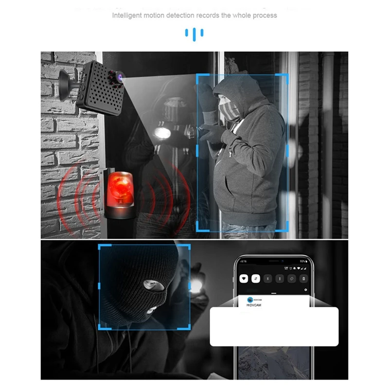 

Ultra HD 1080P Camera Outdoor Sports Aerial Photography Back Clip Camera Security Monitoring Wireless 2.4Ghz Wifi Camera Black