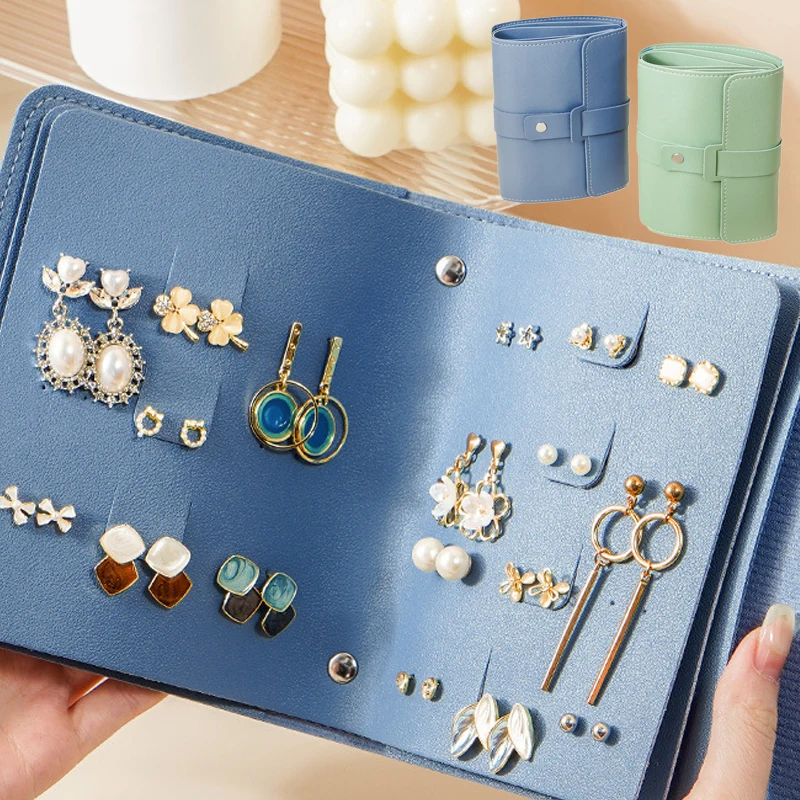 

Складная дорожная сумка-Органайзер из искусственной кожи для женских сережек, ожерелий и витрин, 1 шт.