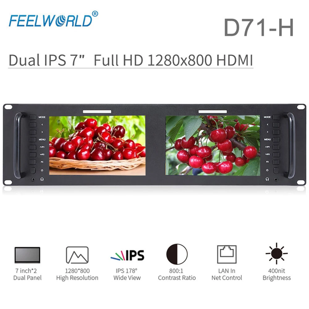 Монитор Feelworld D71-H 7-дюймовый двойной IPS-экран для камеры DSLR 3RU 1280X80 0 ЖК-дисплей HDMI