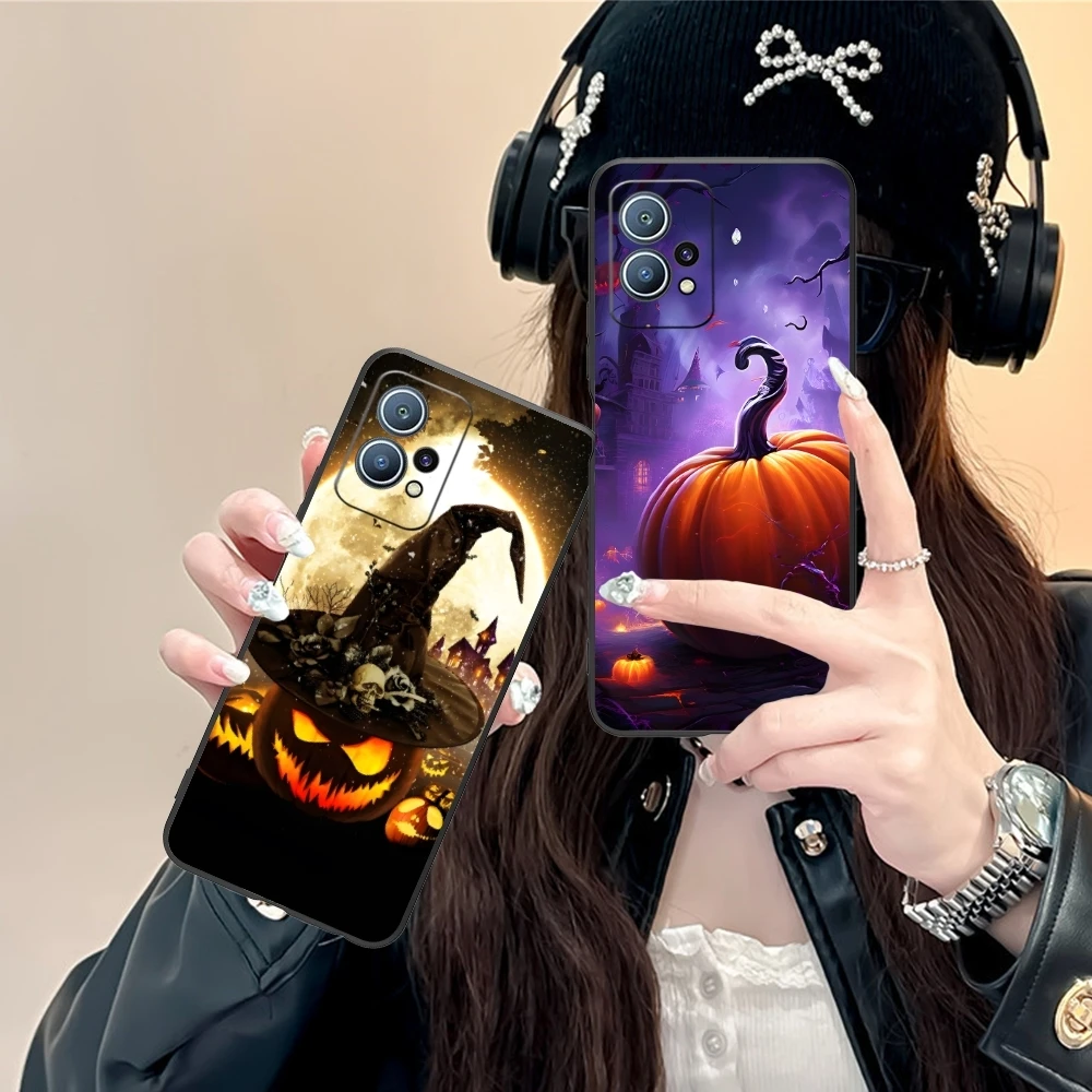 Хэллоуин Тыква Чехол для мобильного телефона Huawei P60 P50 P40 P30 P20 P10 P9 P8 Pro Lite Plus Черный