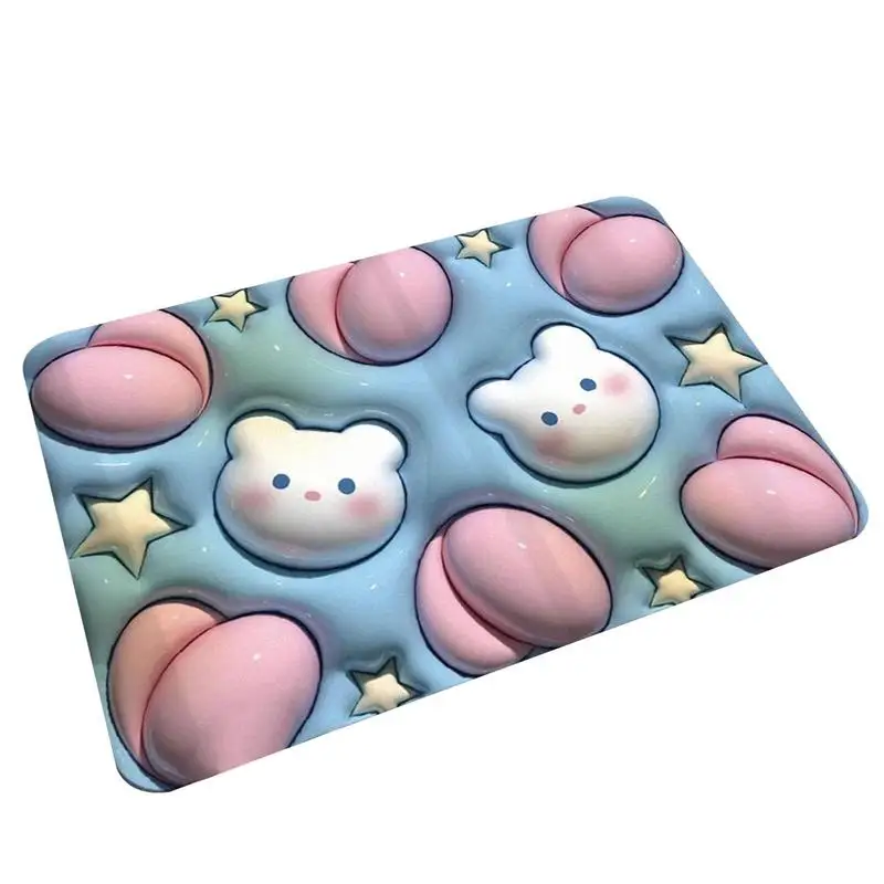 

Милый коврик для ванной, мультяшный коврик для ванной, коврик для ванной с 3D-эффектом, мягкий Быстросохнущий коврик для ванной с диатомом и грязью, мультяшный коврик