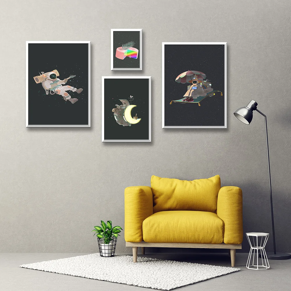 

Modern space Wall Art Inspirational Canvas Painting Picture Print Picture Animal Wall Art Poster Living Room Bedroom Home