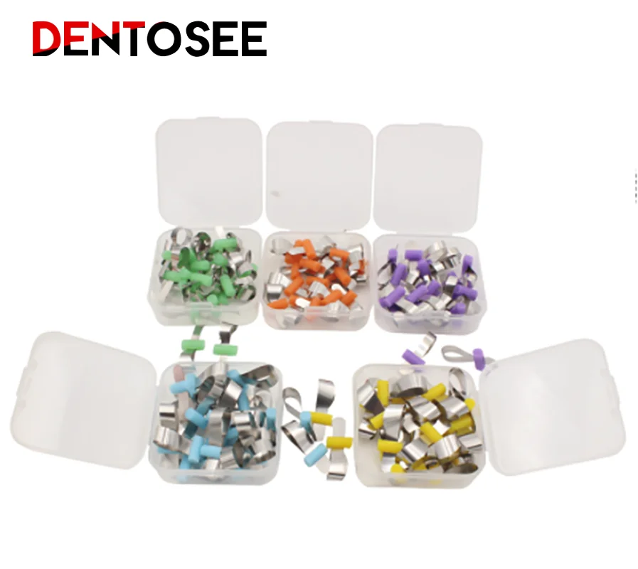 

20Pcs Dental Twin Anterior Matrices Orthodontic Sectional Contoured Metal Matrice Polyester Matrice Dentist Matrix Material