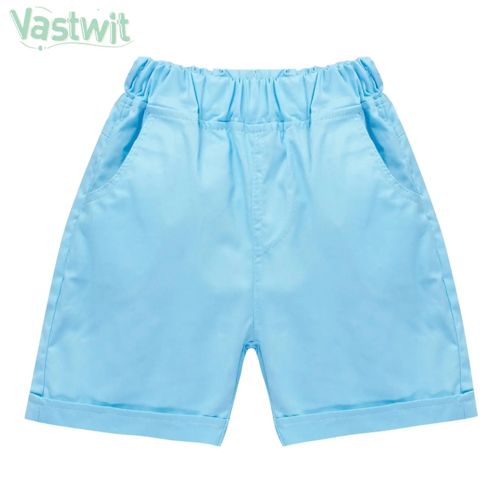 

Baby Boys Fashion College Style Shorts Solid Color Casual Shorts Elastic Waist Formal Dress Pants for Party Outdoor Daily Wear