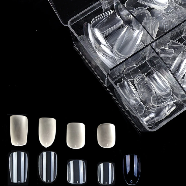 

500 Pcs Nail Art Ultra-thin Seamless Short Oval Fake Nail Patch Ultra-short Square Wear Nail Kawaii Nails Set Press on Gel Tips