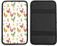 vehicle center console armrest cover pad colorful chickens soft comfort car handrail box cushion universal fit for most auto v