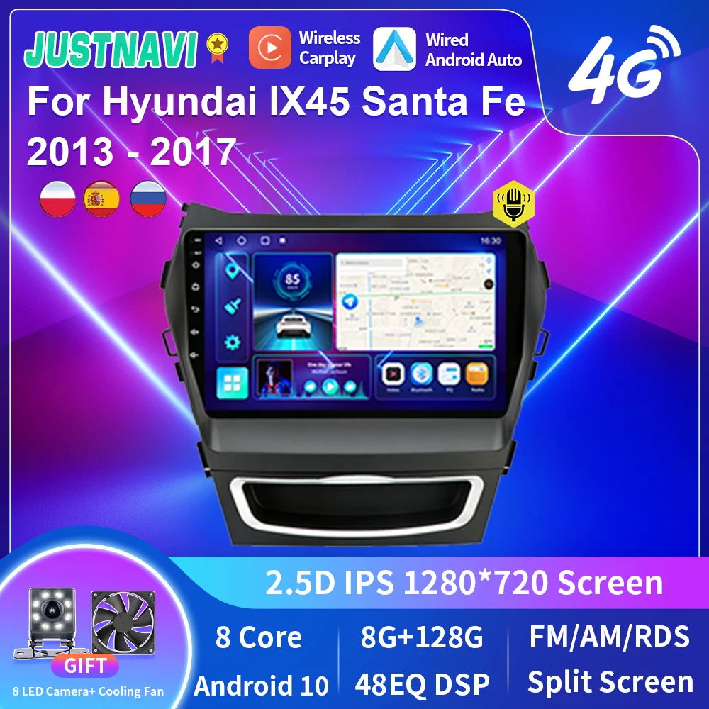 

Автомобильная Мультимедийная система JUSTNAVI, 2Din, Android, для Hyundai Santa Fe 3Grand IX45 2012-2017