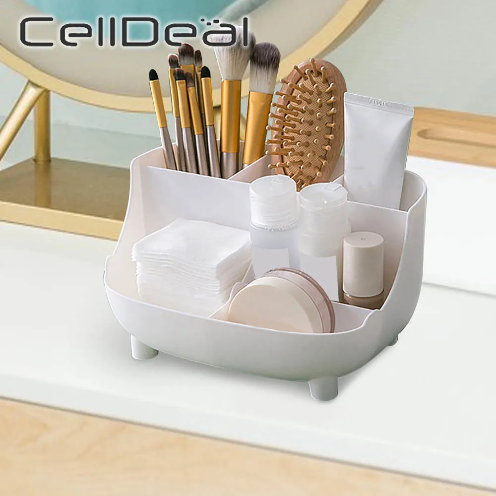 

Large Capacity Cosmetic Storage Box Desktop Jewelry Sundries Organizer Box Plastic Durable Dresser Household Supplies 4colors