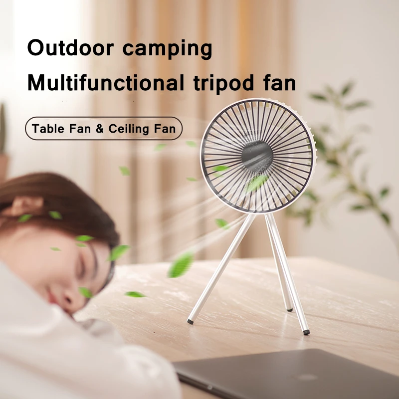 

Tripod Floor Standing Cooler Fan USB Chargeable Silent Camping Ceiling Fans For Home Room Portable Air Conditioner Ventilador