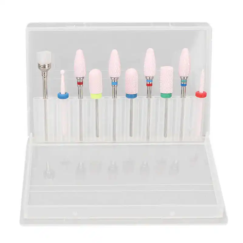 

Nail Drill Bit High Strength Cuticle Remover Gel Removal Drill Bit with Storage Box for Nail Artist for Nail Salon