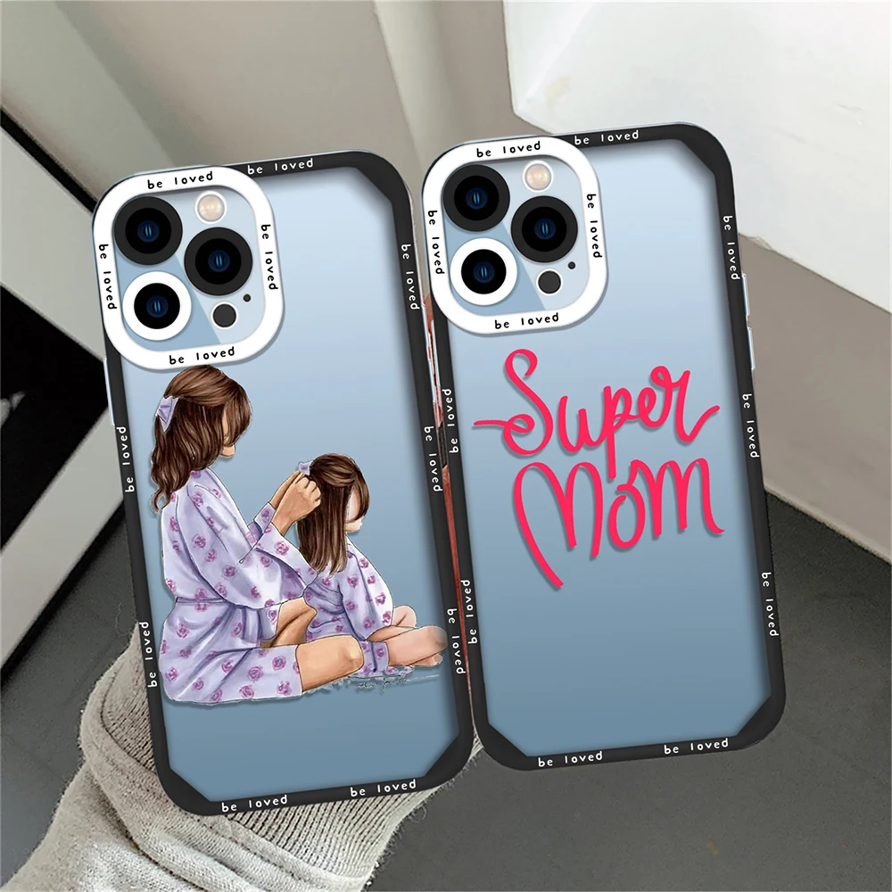 

Super Mom Soft Phone Case for iPhone 14 13 11 12 Pro Max Mini XS XR X 7 8 Plus Shockproof Silicone Back Cover Transparent Fundas