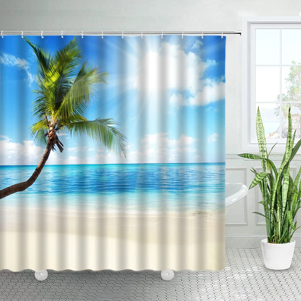 winter skiing shower curtain set modern ski station snow mountain pine tree forest bath curtains blue christmas bathroom decor free global shipping