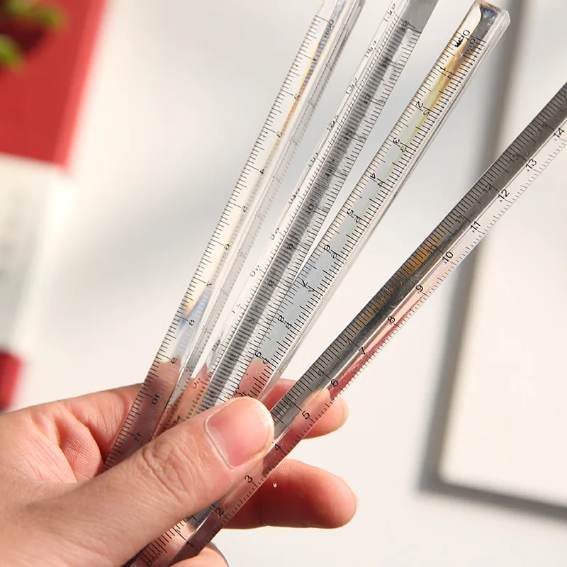 

1 PC Simple Style Creative Transparent Mitsubishi Rulers Stationery School Supplies Straight Ruler Student 15CM Drafting Tools