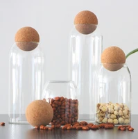 storage food glass jars storage jars with wood lid cork ball stopper