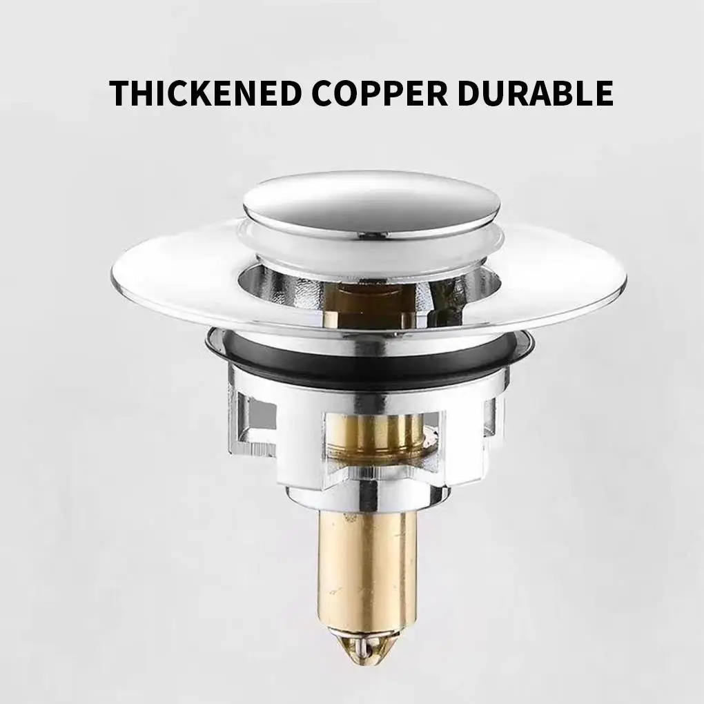 

Drain Filter Copper Pop-up Sink Strainer Anti-clog Integrated Hair Catcher for Kitchen Bathroom
