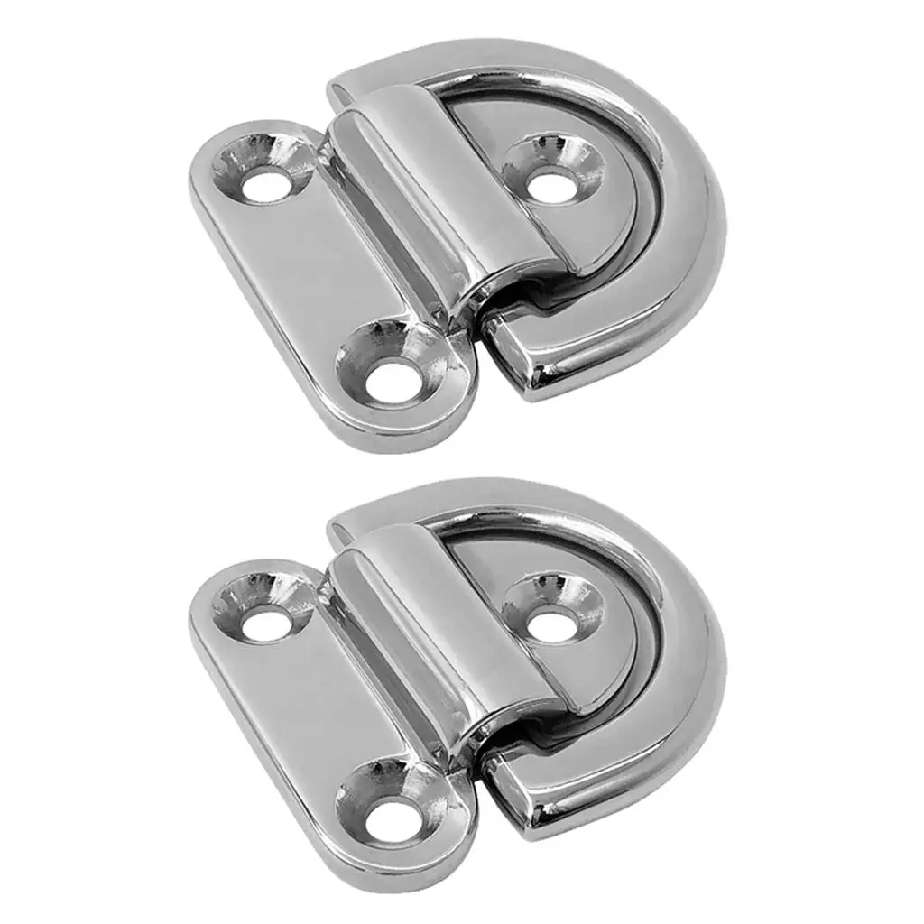 

2pcs Marine 316 Stainless Steel Folding Deck Pad Eye/Lashing 9mm