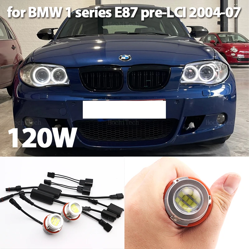 

120W Error Free Angel Eye Halo Ring Marker Car Side Light LED Bulb Lamp For BMW 1 Series E81 E82 E88 116d 118d 120i 120d 2007-11