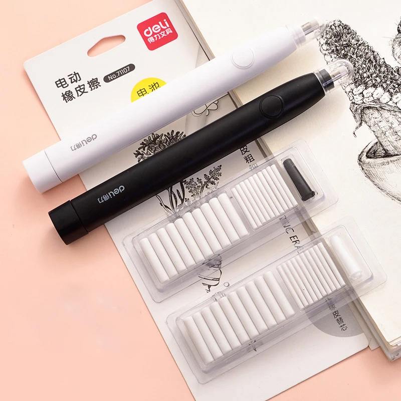 

1Set Electric Eraser Pencil Drawing Mechanical Automatic Eraser Sketch Painting Special Wipe Clean Erasers School Office Supply