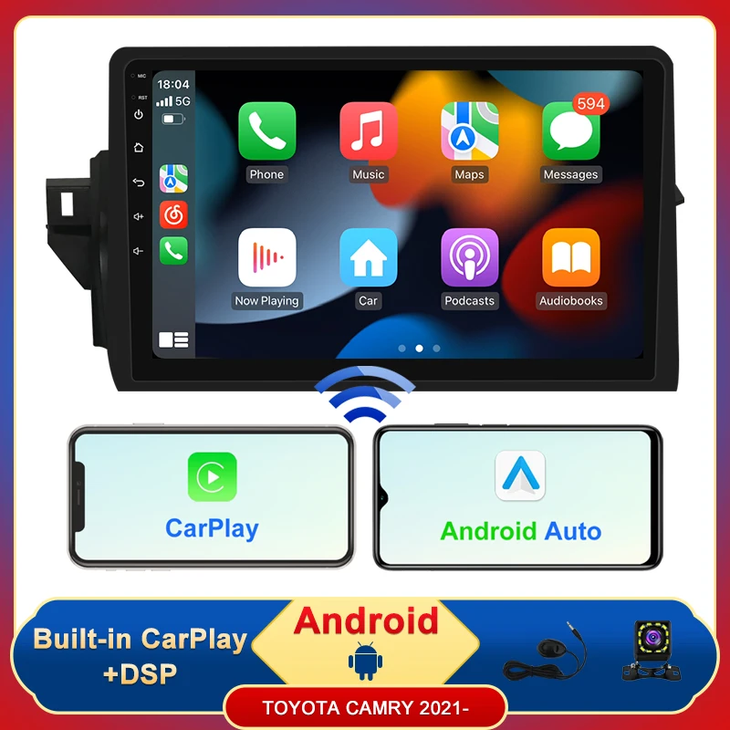 

Android 13 Wireless Carplay Android auto Car Radio for Toyota Camry 2021- GPS multimedia player 2din 4G DSP