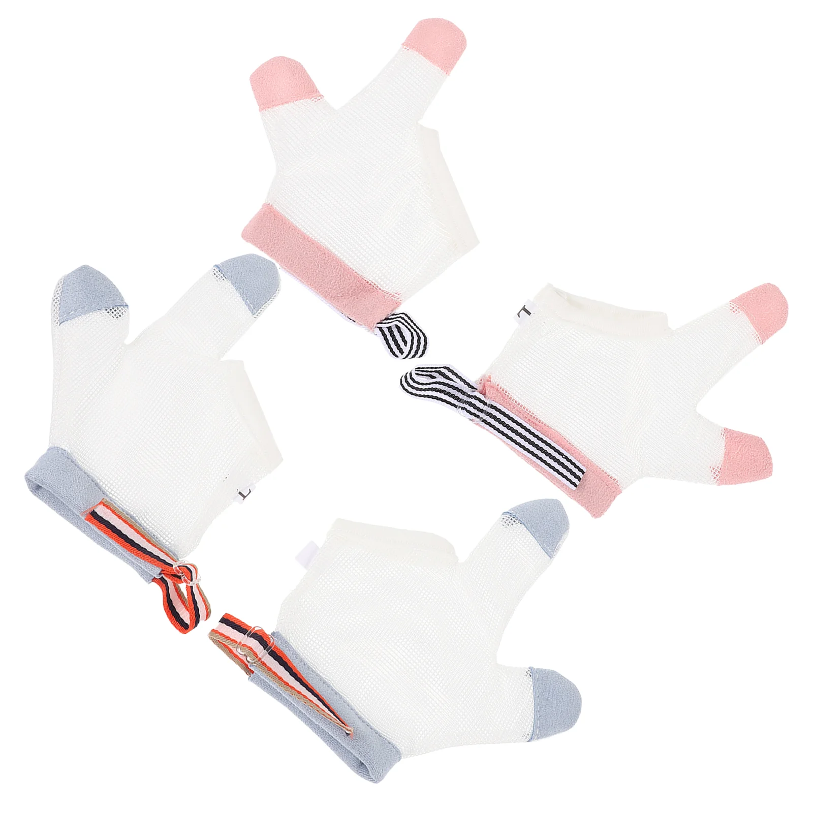 

2 Pairs Anti-eating Gloves Kids Protective Toy Tools Hand Corrective Baby Nylon Infants Breathable
