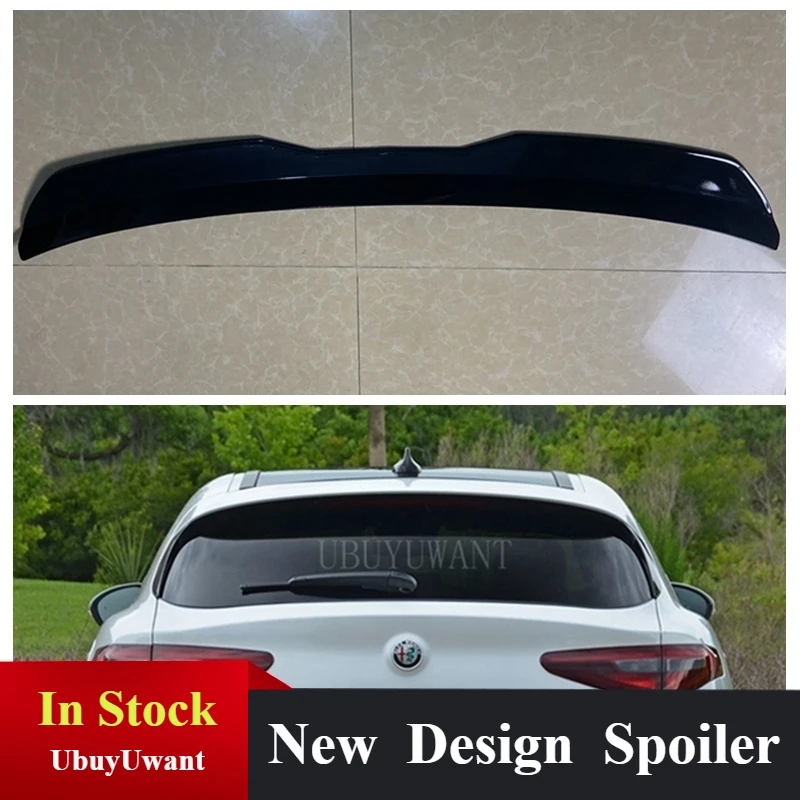 

Use For 2017-2020 Alfa Romeo stelvio Spoiler ABS Plastic Carbon Fiber Look Hatchback SUV Roof Rear Wing Body Kit Accessories