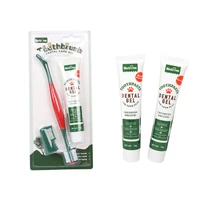3 pcs clean teeth mouth dental care cat pet 360 degrees brush toothpaste toothbrush set dog