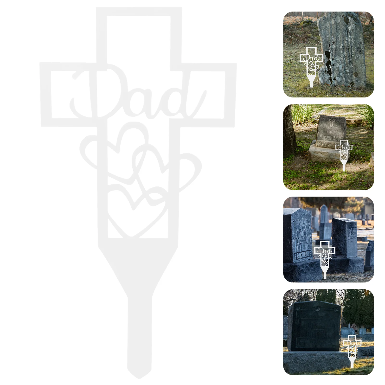 

Stake Cemetery Garden Memorial Grave Decorations Outdoor Yard Dad Stakes Clearance Cross Insertdecorative Marker Graveyard Decor