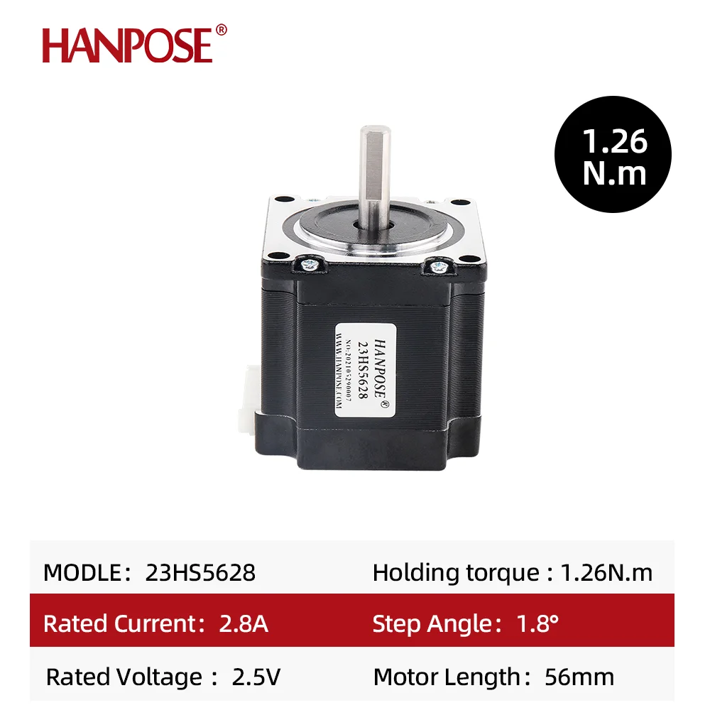 Фото Комплект шаговых двигателей X Hanpose CNC 1.8 градуса 23HS5628-8мм гибридный биполярный 126Н.см + драйвер TB6600, 3-осевой комплект CNC, шаговый двигатель Nema23 №3