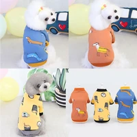 cartoon puppy cat clothes for small dogs thick clothing yorkshire terrier dog hoodies coat autumn winter outfits sweaters kitten