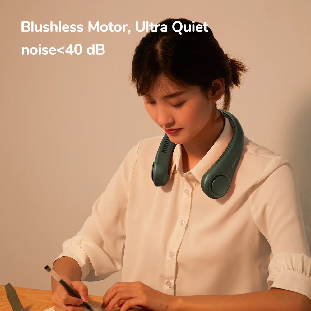 JISULIFE mini portable fan mute leaves neck movement USB rechargeable outdoor ventilation device |