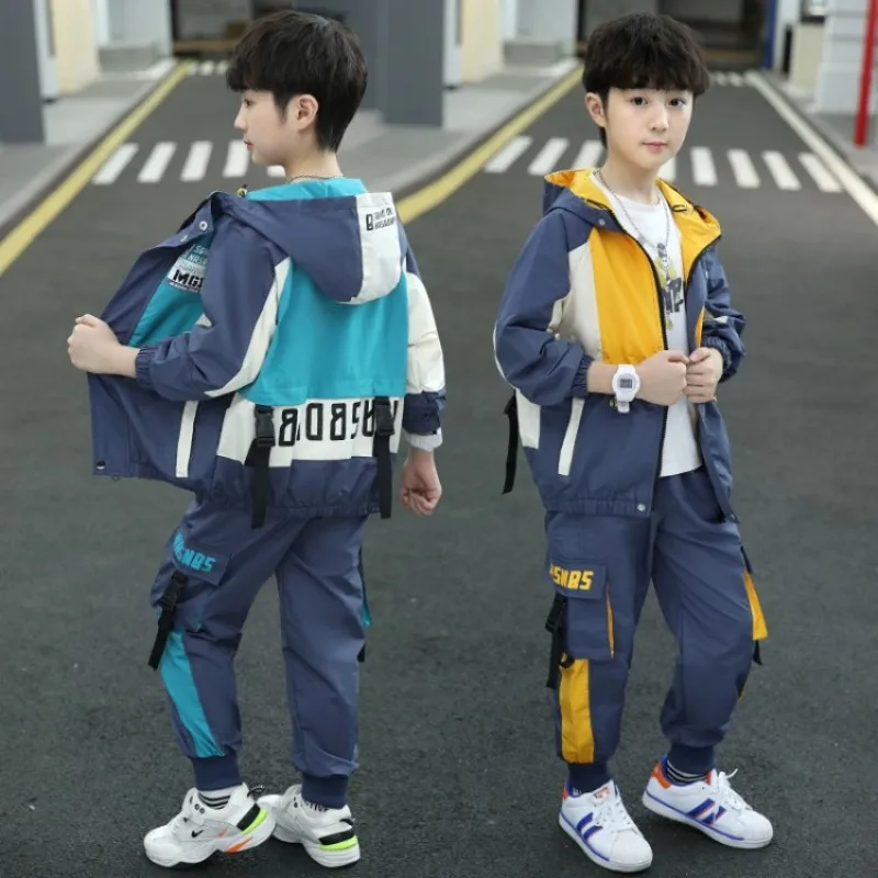 

Boys' Clothes Sets Jacket +Pants 2PCS/Set Cotton 2023 In Stock Spring Autumn Outfits Sportswear Suit Children Clothing
