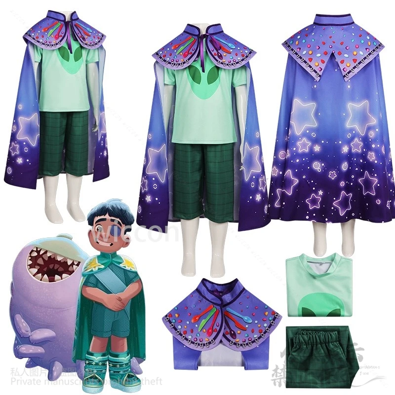 Новинка 2025 года аниме-фильм Elio косплей костюм Земли плащ брюки футболка для