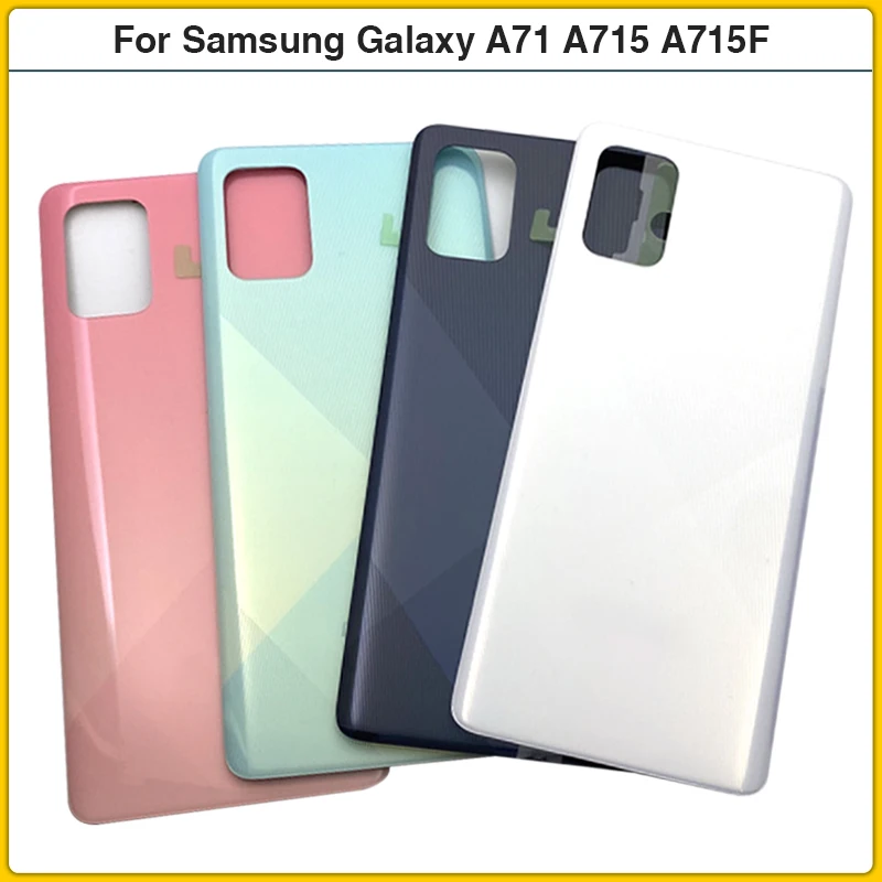 

10PCS For Samsung Galaxy A71 A715 SM-A715F/DS Battery Back Cover Rear Door A715F Plastic Housing Case Chassis Adhesive Replace