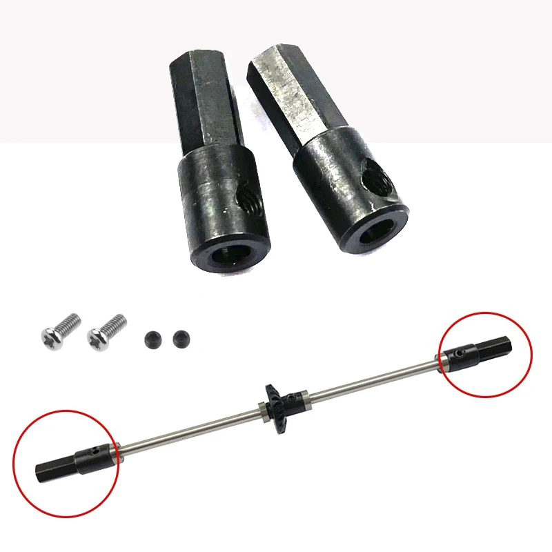 

2Pcs Metal Rear Axle Shaft Adapter Accessories for WPL D12 C14 C24 C34 B24 B36 MN D90 D91 MS RC Car Parts