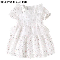 colorful childhood summer girls dress childrens thin section lady cute princess childrens clothing waly006