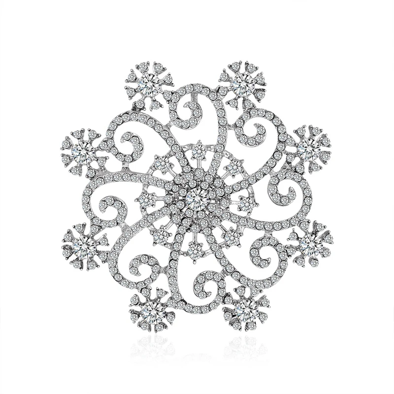 

Rhinestone Flower For Women Brooches Pins Scarf Accessories Wedding Jewelry Gifts
