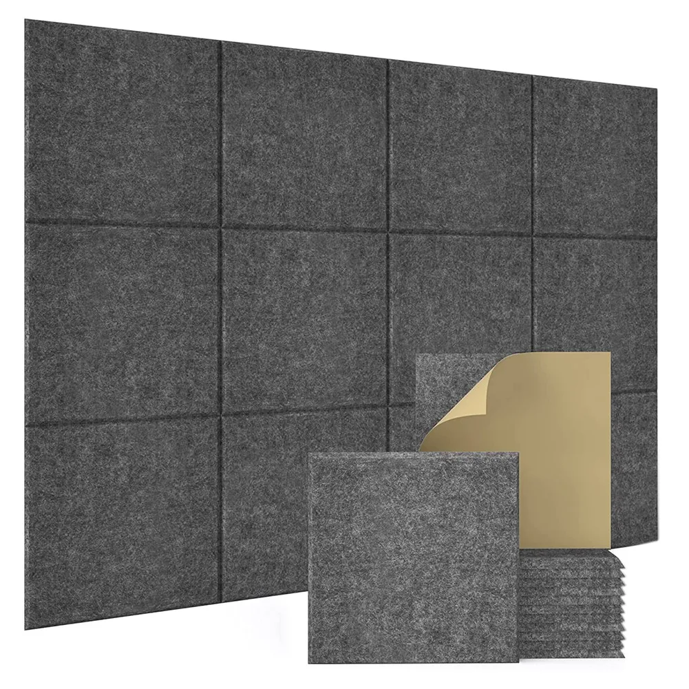 

Самоклеящиеся сбалансированные акустические настенные панели, 12x12x0,4 дюйма, звукостойкие панели, поглощающие плитки для дома и офиса