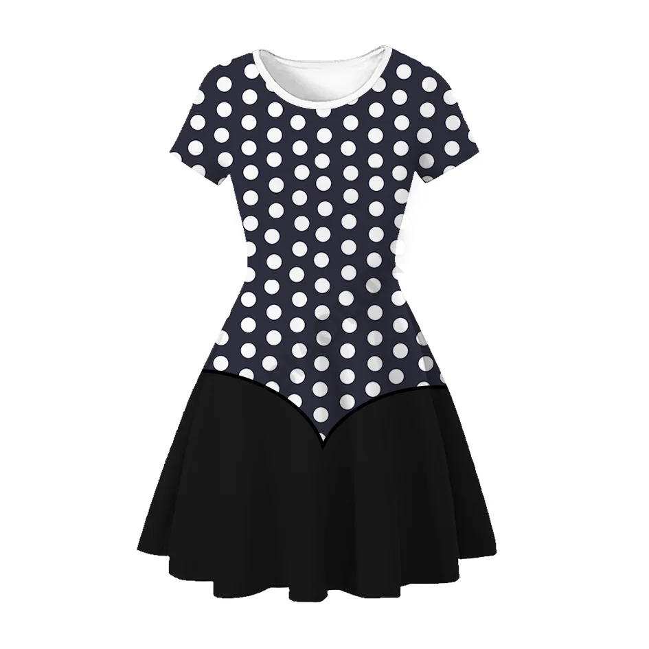 

Summer Girls Babys Girls Casual Polka Dot Round Neckline Above Knee A-line Dress Dot Printing Casual Kids Dress For Girls Clothe