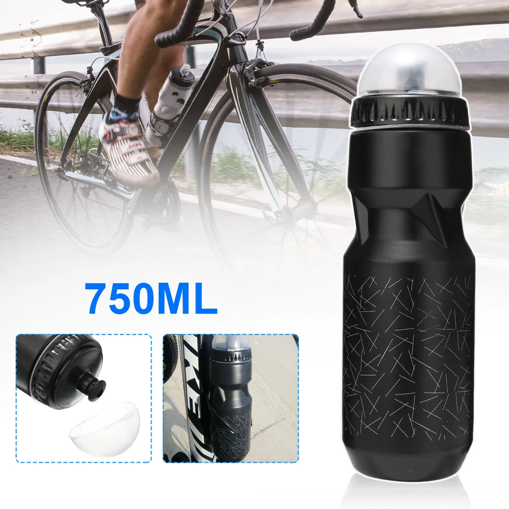 

750ML Mountain Bike Water Bottle Bicycle Black Water Bottle Cup Outdoor Camping Cycling Fishing Sports Water Drink Bottle
