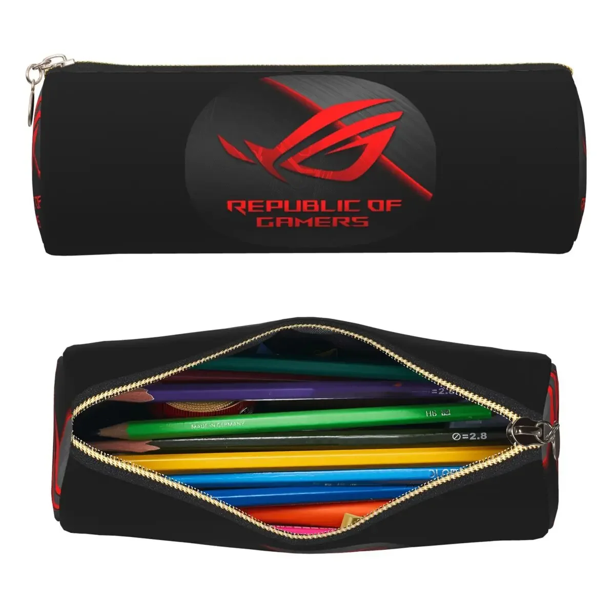 Фото Чехол-пенал Asus Rog Strix Log, держатель для ручек, цилиндрический пенал, сумка для карандашей для мальчиков и девочек, подарки №1