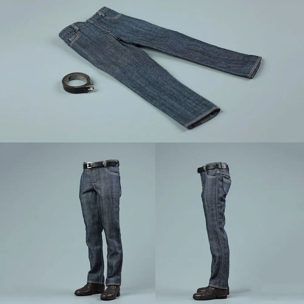 

In Stock AFS 1/6 Scale Male Soldier Fashion Jeans Casual Straight Leg Denim Trousers Model for 12in Action Figure Body Toys