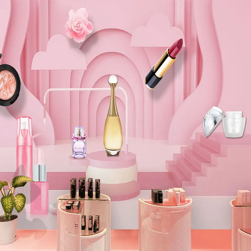 Пользовательские 3D скандинавские модные самоклеящиеся обои для салона красоты